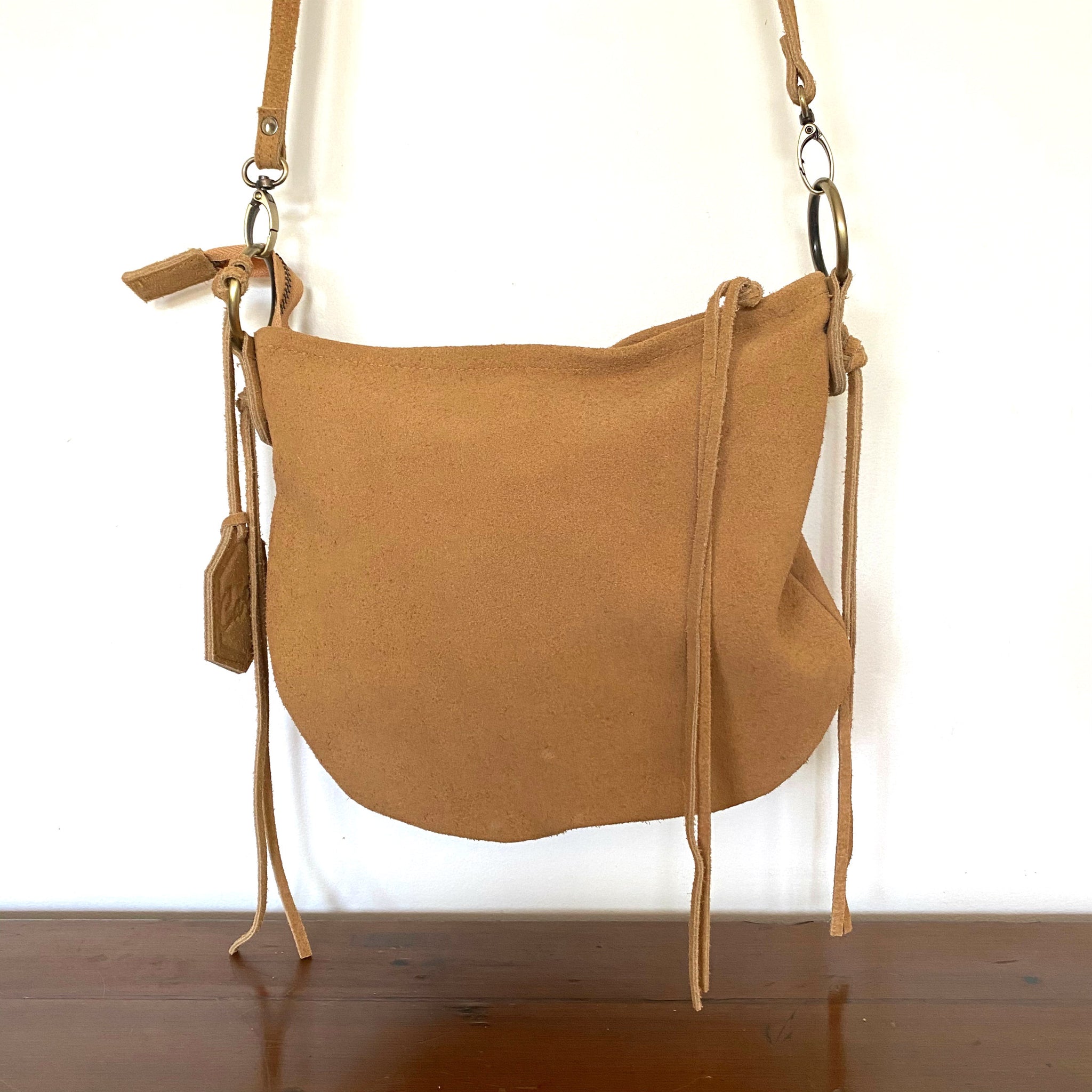 Tan suede cross body on sale bag